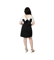 Smak Parlour Plus Mock Neck Heart Shift Dress