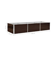 Garden Raised Bed Brown 94.5"x31.5"x17.7" Galvanized Steel