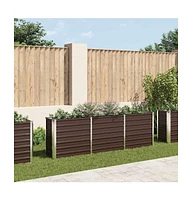 Garden Raised Bed Galvanized Steel 94.5"x15.7"x30.3" Brown