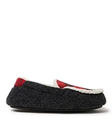Dearfoams Kid's Hunter Plaid Fabric Moccasin House Slipper