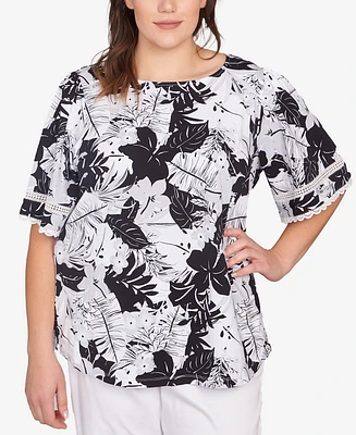 Ruby Rd. Plus Tropical Layered Print Top