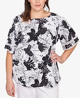 Ruby Rd. Plus Tropical Layered Print Top