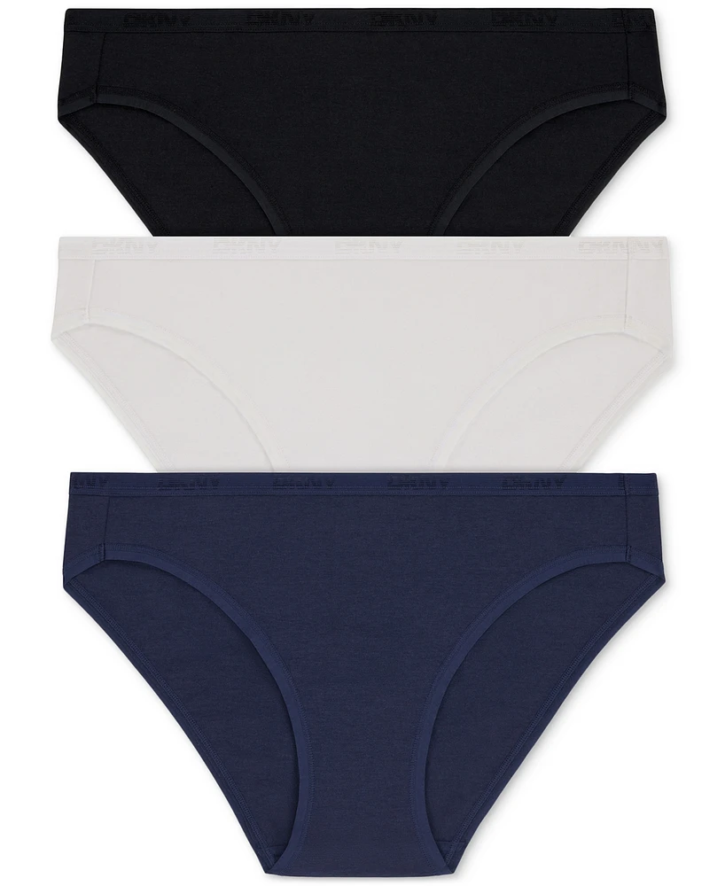 Dkny Women's Cotton Modal Bikini 3 Pack- DK8462P3