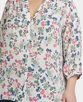 Nydj Plus Pintuck Blouse Sleeve Top
