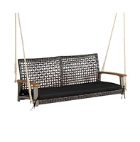 2-Person Rattan Hanging Porch Swing Chair