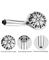 Rainsken Bar Combo Rain Showerhead, Drill-Free Stainless Steel Slide, 7-Setting Hand, Dual Shower Head Spa System