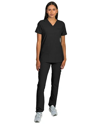 Medgear Women's Liliana Scrubs Set with 4-Pocket Top and Slim Straight Leg Pants