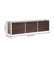 Garden Raised Bed Galvanized Steel 94.5"x15.7"x17.7