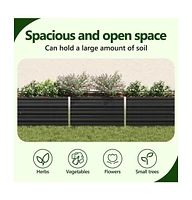 Garden Raised Bed Galvanized Steel 94.5"x15.7"x17.7" Anthracite