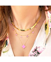 The Lovery Bubblegum Pink Star Dangle Necklace 14K Gold