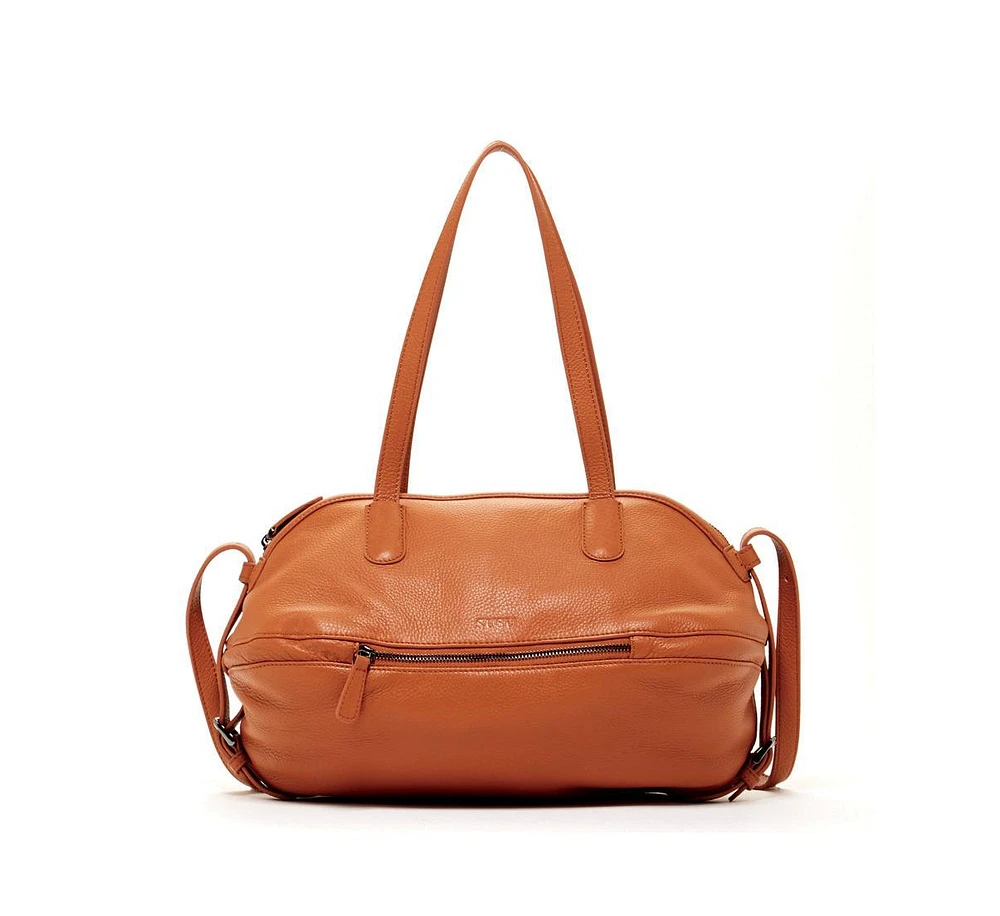 Susu Leather Satchel Bag Brown Shoulder Purse Women's Handbag