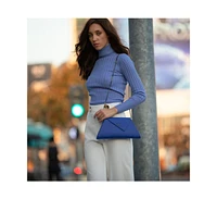 Susu Leather Clutch Bag Evening Purse Crossbody Cobalt Blue Unique Women's Handbag