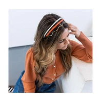 Headband Set - Orange + Pearl + Silver