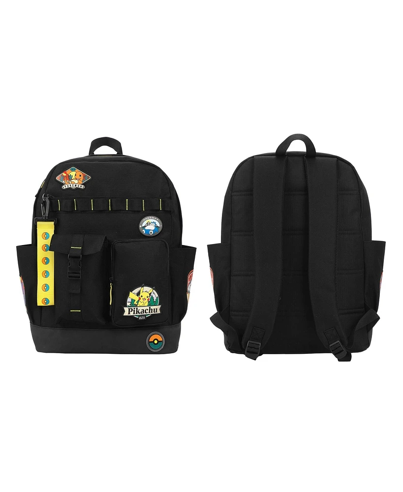 Pokemon Character Patches 19” Black Backpack