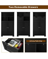 Bathroom Wooden Side Cabinet with 2 Drawers and Doors