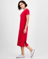 Tommy Hilfiger Women's V-Neck Short-Sleeve Midi Dress