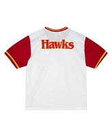 Mitchell & Ness Men's White Atlanta Hawks Fashion Mesh V-Neck T-Shirt