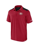 Fanatics Men's Scarlet/Black San Francisco 49ers Color Block Polo Shirt