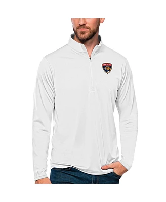 Antigua Men's White Florida Panthers Tribute Quarter-Zip Pullover Sweatshirt