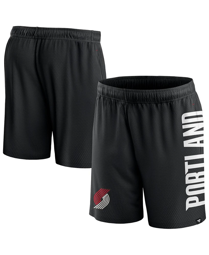 Fanatics Men's Black Portland Trail Blazers Post Up Mesh Shorts