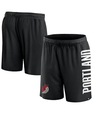 Fanatics Men's Black Portland Trail Blazers Post Up Mesh Shorts