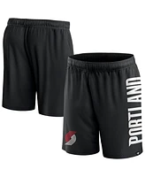 Fanatics Men's Black Portland Trail Blazers Post Up Mesh Shorts