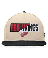 Fanatics Men's Cream/Black Detroit Red Wings Goalaso Snapback Hat