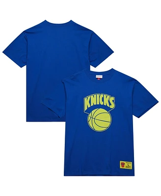 Mitchell & Ness Men's Blue New York Knicks Hardwood Classics Neon Nights Premium T-Shirt