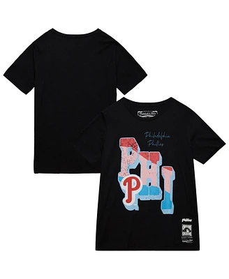 Mitchell & Ness Women's Black Philadelphia Phillies Stateside Pastel T-Shirt