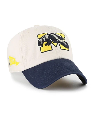 '47 Brand Men's Cream Michigan Wolverines Grand Stand Clean Up Adjustable Hat