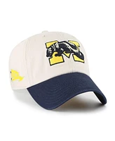 '47 Brand Men's Cream Michigan Wolverines Grand Stand Clean Up Adjustable Hat