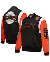 Mitchell & Ness Men's Black/Orange San Francisco Giants Cooperstown Collection Team Origins Satin Full-Snap Jacket