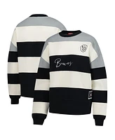 Mitchell & Ness Women's Gray/Black Milwaukee Brewers Cooperstown Collection Blocked Fleece Pullover Sweatshirt