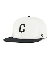 '47 Brand Men's White/Black Cleveland Guardians Foundation Captain Snapback Hat