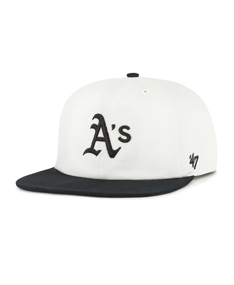 '47 Brand Men's White/Black Athletics Foundation Captain Snapback Hat