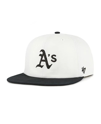 '47 Brand Men's White/Black Athletics Foundation Captain Snapback Hat