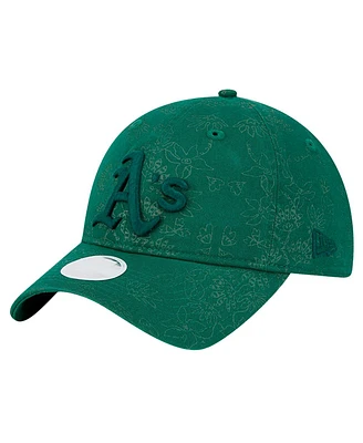 New Era Women's Green Athletics Tonal Floral 9TWENTY Adjustable Hat