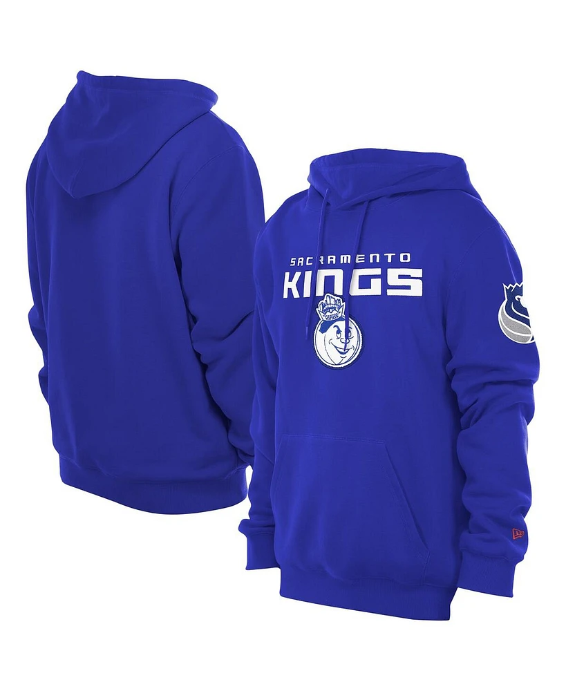 New Era Men's Blue Sacramento Kings 2024/25 City Edition Chenille Heavyweight Pullover Hoodie