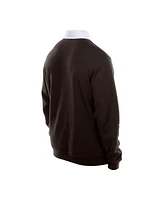 New Era Men's Dark Brown San Diego Padres Throwback Prep Color Block Rugby Polo Shirt