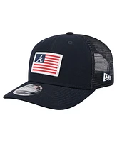New Era Men's Navy Atlanta Braves Flag 9SEVENTY Stretch-Snap Hat