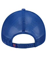 New Era Men's White New York Mets Distressed 9FORTY A-Frame Adjustable Trucker Hat