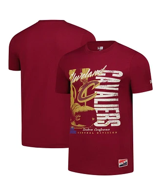 New Era Men's Wine Cleveland Cavaliers Distressed Throwback Vintage Color Pack T-Shirt