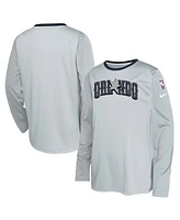 Nike Big Boys and Girls Gray Orlando Magic 2024/25 City Edition Pregame Performance Long Sleeve Shooting T-Shirt