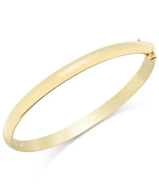 Solid Gold Polished Bangle Bracelet in 14k Gold