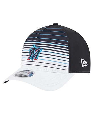 New Era Men's Black Miami Marlins Gradient 9FORTY M-Crown Adjustable Hat