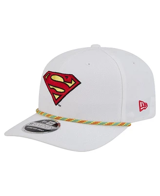 New Era Men's White Superman Rope 9SEVENTY Stretch-Snap Adjustable Hat
