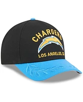 New Era Big Boys and Girls Black/Powder Blue Los Angeles Chargers 2025 Nfl Draft 9FORTY A-Frame M-Crown Adjustable Hat