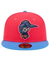 New Era Men's Red/Light Blue Fayetteville Woodpeckers Copa de la Diversion 59FIFTY Fitted Hat