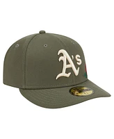 New Era Men's Olive Athletics Tonal Florals 59FIFTY Fitted Hat