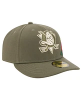 New Era Men's Olive Anaheim Ducks Tonal Florals 59FIFTY Fitted Hat
